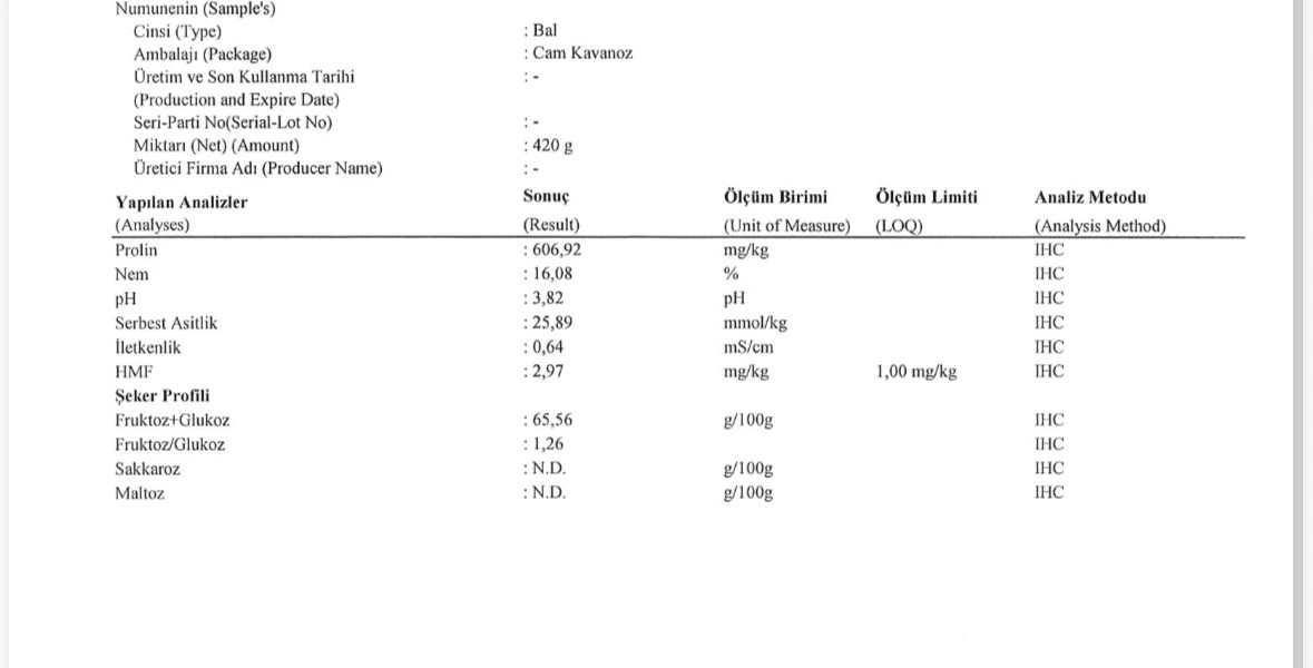 Çiçek Balı (Ham Bal) 330 gr