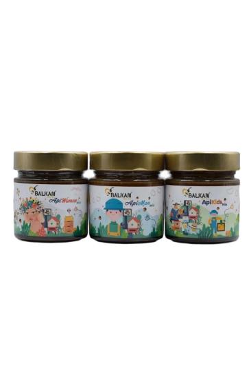 Balkan Api Aile Paketi 3x330 gr | Doğal Arı Ürünleri Seti – Balkan Bal Evi