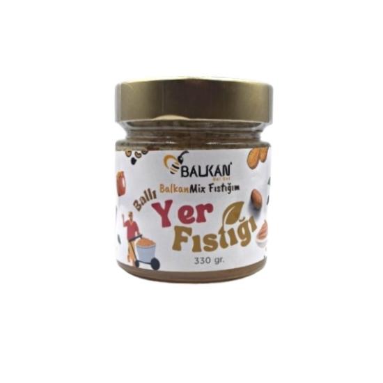 Ham Bal Yer Fıstığı 330 gr | Katkısız Doğal Fıstıklı Bal Karışımı – Balkan Bal Evi